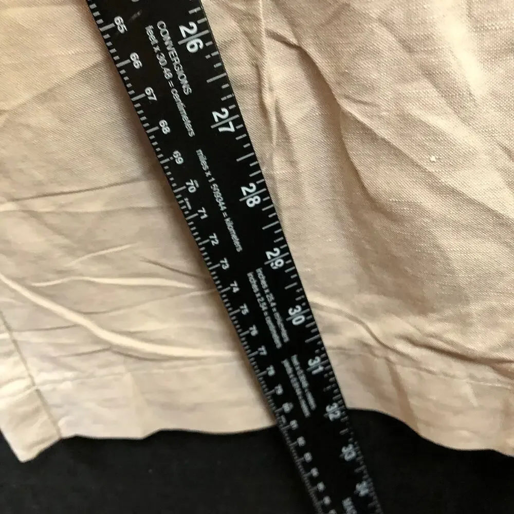 Banana Republic Mens Pants Tan Modern Relaxed Fit Linen Cotton Blend 35x32